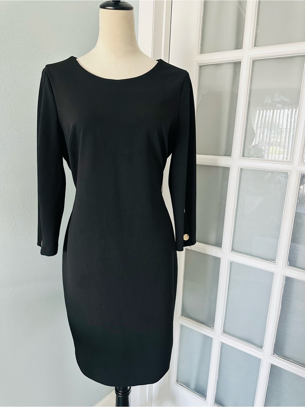 Tommy Hilfiger Black Long-Sleeve Sheath Dress